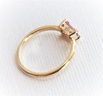 Stella | 14K Emerald Cut Pink Sapphire Hidden Star Ring - Emi Conner Jewelry 