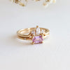 Stella | 14K Emerald Cut Pink Sapphire Hidden Star Ring - Emi Conner Jewelry 