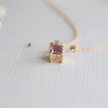 Stella | 14K Emerald Cut Pink Sapphire Hidden Star Pendant and Necklace - Emi Conner Jewelry 
