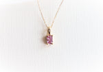 Stella | 14K Emerald Cut Birthstone & Diamond Hidden Star Pendant with Chain - Emi Conner Jewelry 