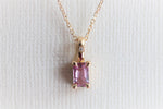 Stella | 14K Emerald Cut Birthstone & Diamond Hidden Star Pendant with Chain - Emi Conner Jewelry 