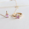 Stella | 14K Emerald Cut Pink Sapphire Hidden Star Ring - Emi Conner Jewelry 