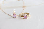 Stella | 14K Emerald Cut Pink Sapphire Hidden Star Ring - Emi Conner Jewelry 