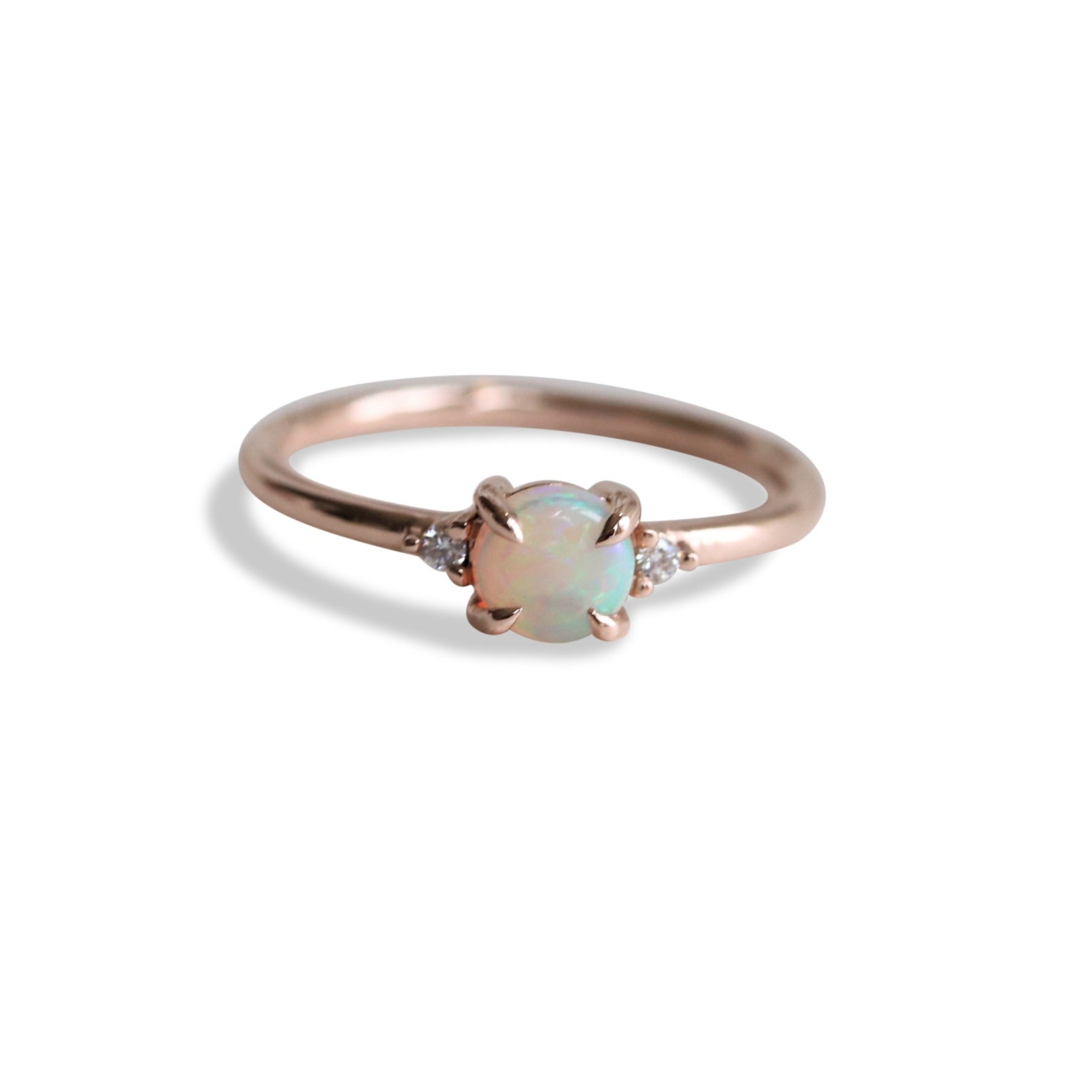 Sophie | Australian Opal Petite 3-Stone Dainty Ring – Emi Conner Jewelry