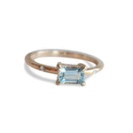 Stella | 14K Emerald Cut Birthstone & Diamond Hidden Star Ring - Emi Conner Jewelry 