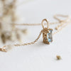 Stella | 14K Emerald Cut Birthstone & Diamond Hidden Star Pendant with Chain - Emi Conner Jewelry 