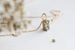 Stella | 14K Emerald Cut Birthstone & Diamond Hidden Star Pendant with Chain - Emi Conner Jewelry 