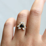 Layla | 14K Trillion Black Onyx & Diamond Petite Cocktail Ring - Emi Conner Jewelry 