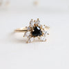 Layla | 14K Trillion Black Onyx & Diamond Petite Cocktail Ring - Emi Conner Jewelry 