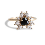Layla | 14K Trillion Black Onyx & Diamond Petite Cocktail Ring - Emi Conner Jewelry 