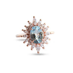 Lana | Oval Aquamarine Halo Ring