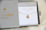 Peony No.2 | 14K Gold White Sapphire & Peony Necklace - Emi Conner Jewelry 