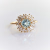Andelina | 14K Aquamarine & Diamond Fancy Halo Ring - Emi Conner Jewelry 
