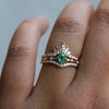 Aurora | 14K Round Emerald & Diamond Accented Ring - Emi Conner Jewelry 