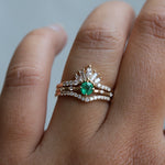 Aurora Crown (Round) | 14K Gold Diamond Contour Band - Emi Conner Jewelry 