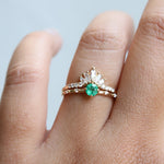 Aurora Crown (Round) | 14K Gold Diamond Contour Band - Emi Conner Jewelry 