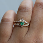 Aurora Curve Band (Heart) | 14K Gold Diamond Contour Band - Emi Conner Jewelry 