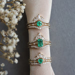 Aurora Curve Band (Round) | 14K Gold Diamond Contour Band - Emi Conner Jewelry 