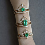 Aurora | 14K Heart Emerald & Diamond Accented Ring - Emi Conner Jewelry 