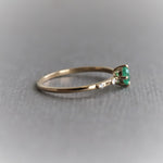 Aurora | 14K Round Emerald & Diamond Accented Ring - Emi Conner Jewelry 