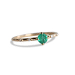 Aurora | Round Emerald & Diamond Accented Ring
