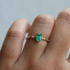 Aurora | 14K Emerald Cut Emerald & Diamond Accented Ring - Emi Conner Jewelry 