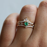 Aurora Crown (Heart) | 14K Gold Diamond Contour Band - Emi Conner Jewelry 