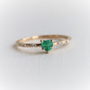 Aurora | 14K Heart Emerald & Diamond Accented Ring - Emi Conner Jewelry 