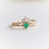 Aurora | 14K Heart Emerald & Diamond Accented Ring - Emi Conner Jewelry 