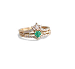 Aurora | 14K Heart Emerald & Diamond Accented Ring - Emi Conner Jewelry 