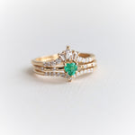 Aurora | 14K Heart Emerald & Diamond Accented Ring - Emi Conner Jewelry 