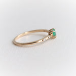 Aurora | 14K Heart Emerald & Diamond Accented Ring - Emi Conner Jewelry 
