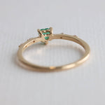 Aurora | 14K Heart Emerald & Diamond Accented Ring - Emi Conner Jewelry 