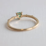Aurora | 14K Heart Diamond Accented Engagement Ring - Emi Conner Jewelry 