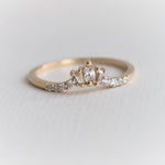 Aurora Crown (Heart) | 14K Gold Diamond Contour Band - Emi Conner Jewelry 
