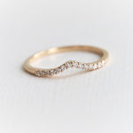 Aurora Curve Band (Round) | 14K Gold Diamond Contour Band - Emi Conner Jewelry 