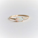 EVA | 14K Marquise Australian Opal East West Solitaire Ring