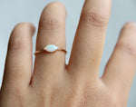 EVA | 14K Marquise Australian Opal East West Solitaire Ring