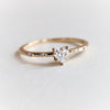 Aurora | 14K Heart Diamond Accented Engagement Ring - Emi Conner Jewelry 