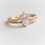 Aurora | 14K Heart Diamond Accented Engagement Ring - Emi Conner Jewelry 