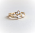 Aurora | 14K Heart Diamond Accented Engagement Ring - Emi Conner Jewelry 