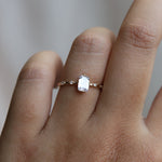 Aurora | 14K Emerald Cut GIA Diamond Accented Engagement Ring - Emi Conner Jewelry 