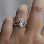 Aurora | 14K Emerald Cut GIA Diamond Accented Engagement Ring - Emi Conner Jewelry 