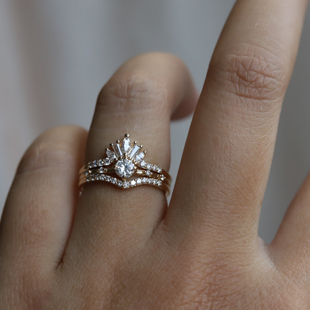 Aurora | 14K Round GIA Diamond Accented Engagement Ring - Emi Conner Jewelry 