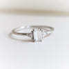 Alexis | 18K Emerald Cut Diamond & Triangle Diamond Ring - Emi Conner Jewelry 