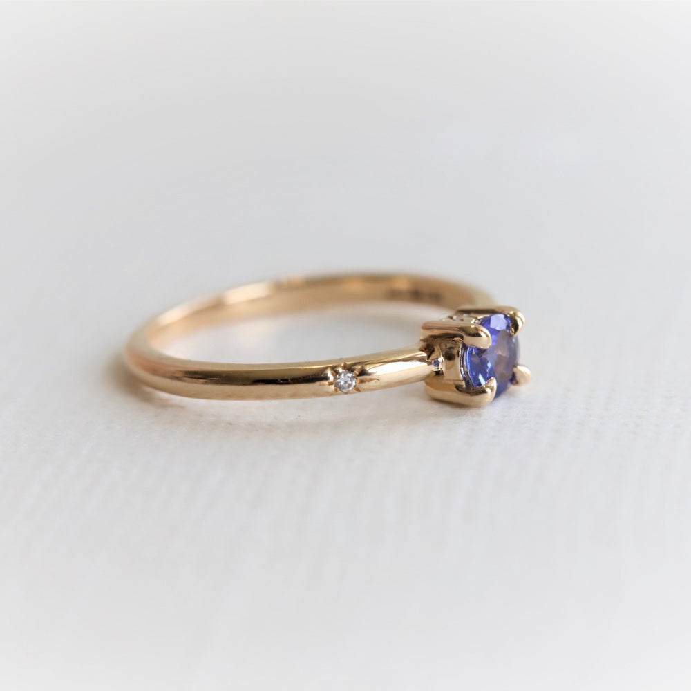 Stella | 4 mm Round Cut Birthstone Hidden Star Ring
