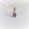 Stella | 14K Round Cut Birthstone & Diamond Hidden Star Pendant with Chain