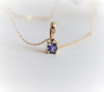 Stella | 14K Round Cut Birthstone & Diamond Hidden Star Pendant with Chain