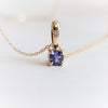 Stella | 14K Round Cut Birthstone & Diamond Hidden Star Pendant with Chain