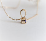 Stella | 14K Round Cut Birthstone & Diamond Hidden Star Pendant with Chain